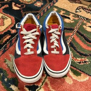 Vans Old Skool Kids Skater Shoe Red/Blue size 5